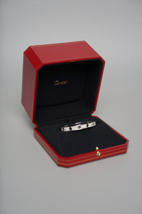 Cartier Love Bracelet, Full Paved Diamonds in White Gold Size 16 (Brand New)
