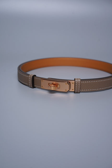 Hermes Kelly 18 Belt in Etoupe Rghw (Brand New)