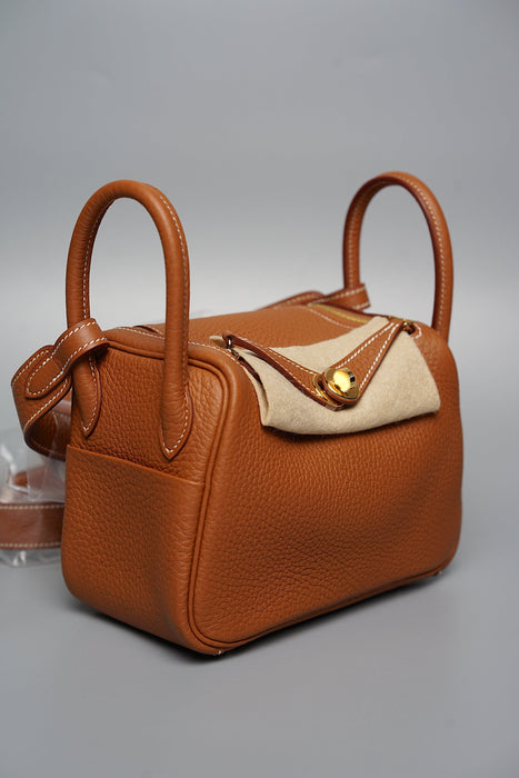 Hermes Mini Lindy in Gold Ghw (Brand New)