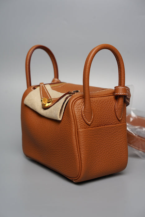 Hermes Mini Lindy in Gold Ghw (Brand New)