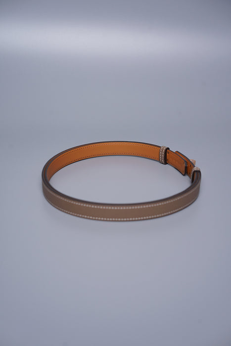 Hermes Kelly 18 Belt in Etoupe Rghw (Brand New)