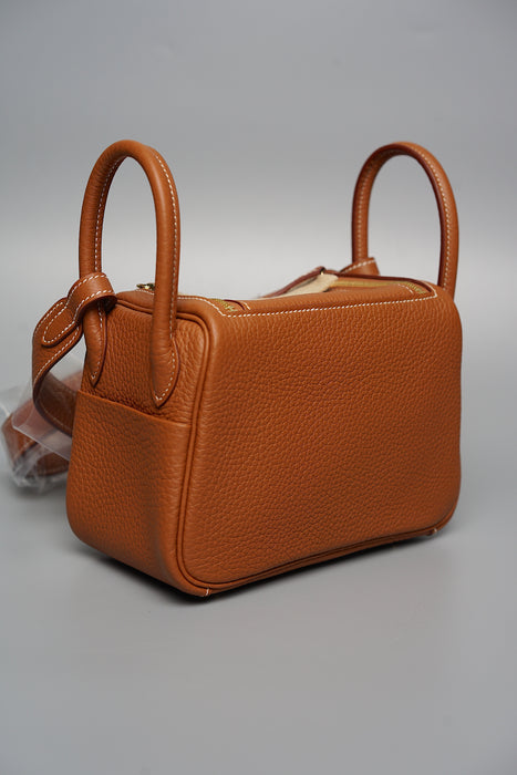 Hermes Mini Lindy in Gold Ghw (Brand New)