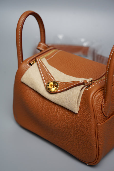 Hermes Mini Lindy in Gold Ghw (Brand New)