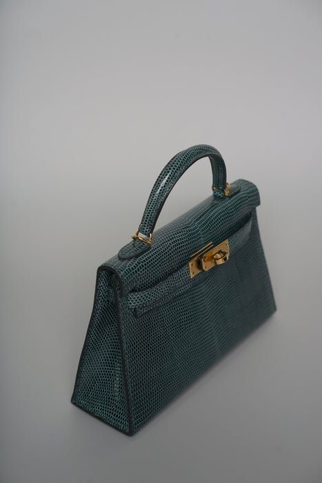 Hermes Kelly 20 in Vert Cypress Lizard Ghw (Brand New)