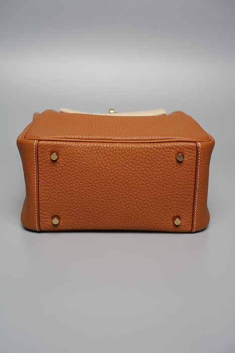 Hermes Mini Lindy in Gold Ghw (Brand New)