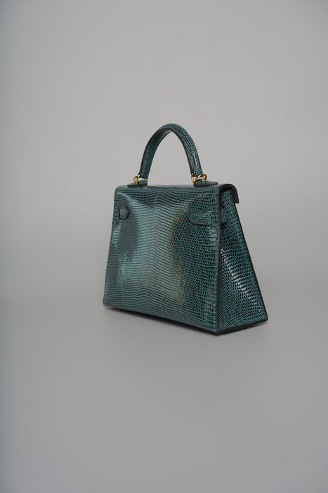 Hermes Kelly 20 in Vert Cypress Lizard Ghw (Brand New)