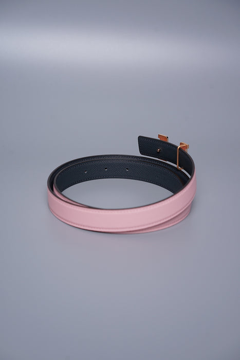 Hermes Mini Constance Belt in Rose Sakura/Gris Misty Rghw Size 85 (Brand New)