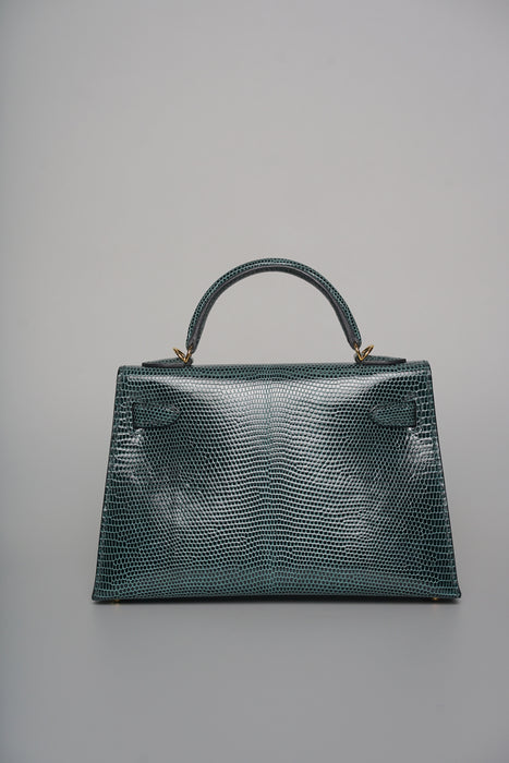 Hermes Kelly 20 in Vert Cypress Lizard Ghw (Brand New)