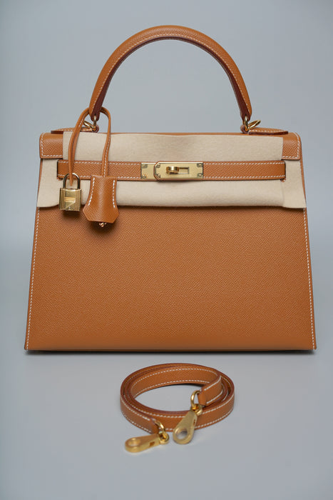 Hermes Kelly 28 in Gold Epsom Ghw (Brand New)