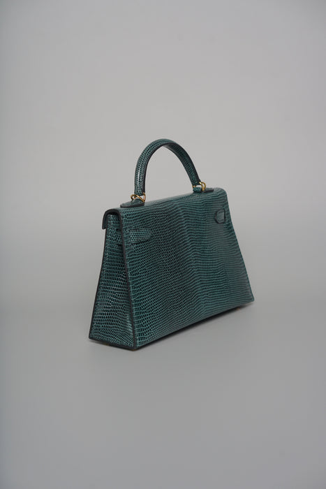 Hermes Kelly 20 in Vert Cypress Lizard Ghw (Brand New)