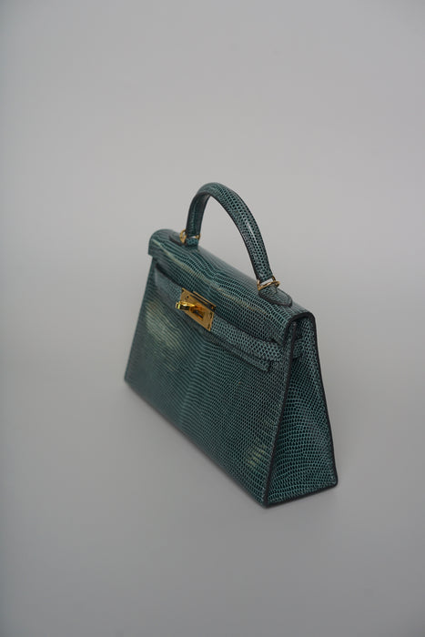 Hermes Kelly 20 in Vert Cypress Lizard Ghw (Brand New)