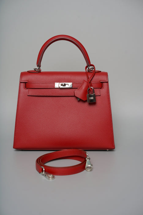 Hermes Kelly 25 in Rouge Garrance Epsom Phw