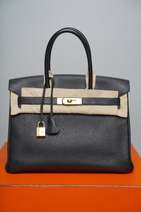 Hermes Birkin 30 in Noir Togo Ghw