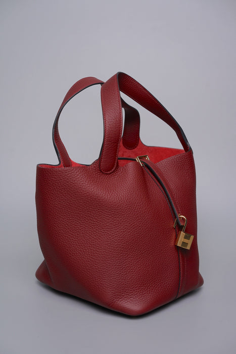 Hermes Picotin 22 in Rouge H Ghw