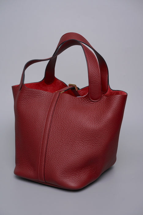 Hermes Picotin 22 in Rouge H Ghw