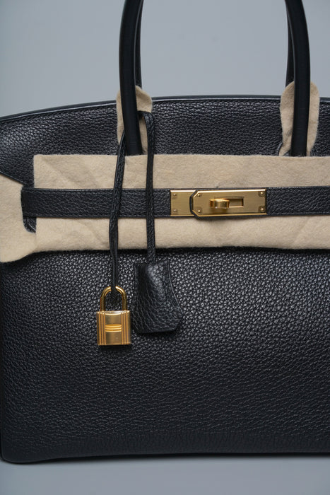 Hermes Birkin 30 in Noir Togo Ghw