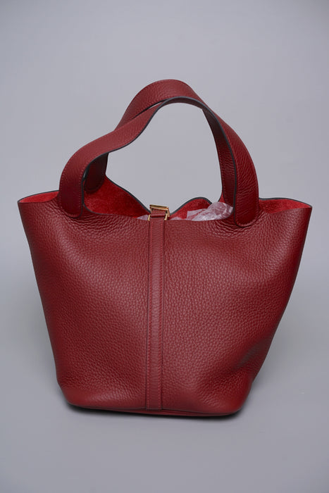 Hermes Picotin 22 in Rouge H Ghw