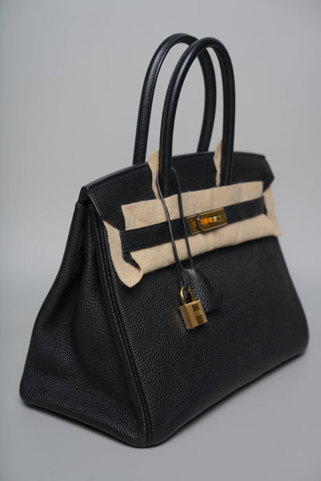 Hermes Birkin 30 in Noir Togo Ghw