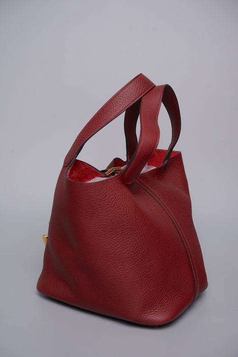 Hermes Picotin 22 in Rouge H Ghw