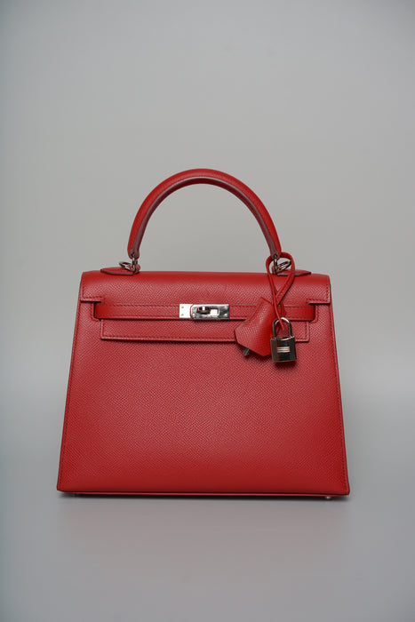 Hermes Kelly 25 in Rouge Garrance Epsom Phw