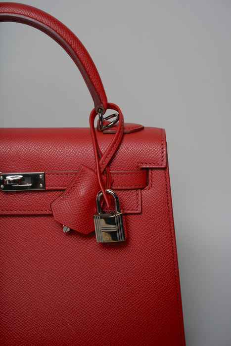 Hermes Kelly 25 in Rouge Garrance Epsom Phw