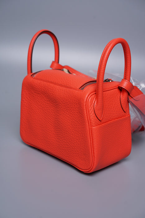 Hermes Mini Lindy 2 in Orange Field Phw (Brand New)