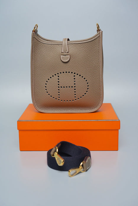 Hermes Mini Evelyne in Etoupe Ghw (Brand New)