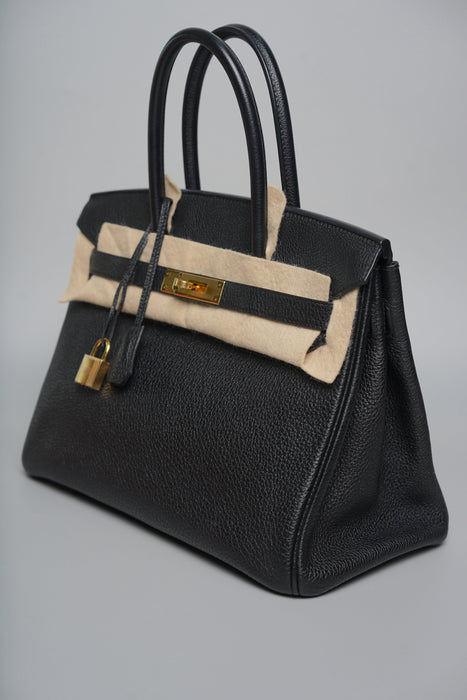 Hermes Birkin 30 in Noir Togo Ghw