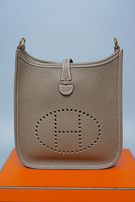 Hermes Mini Evelyne in Etoupe Ghw (Brand New)