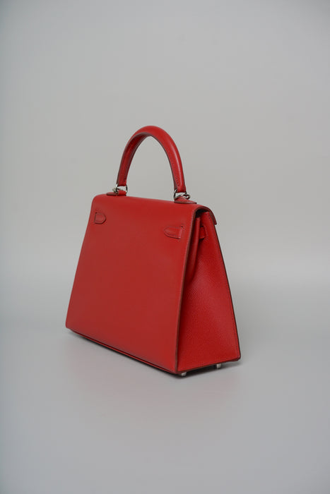Hermes Kelly 25 in Rouge Garrance Epsom Phw