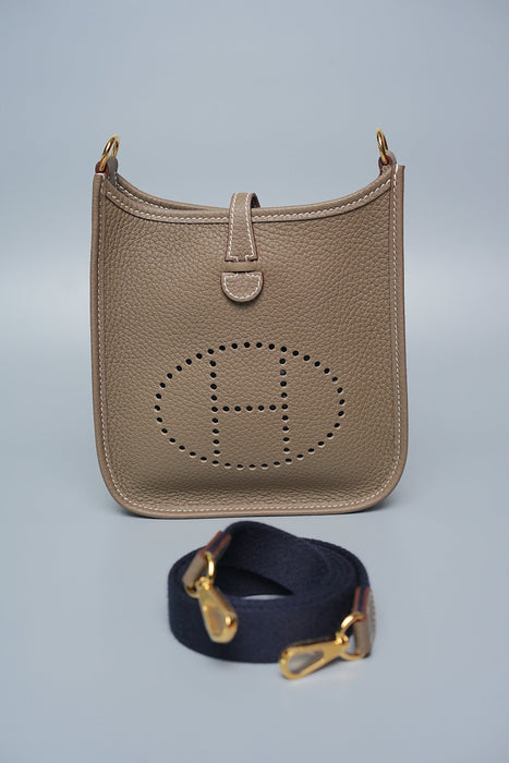 Hermes Mini Evelyne in Etoupe Ghw (Brand New)