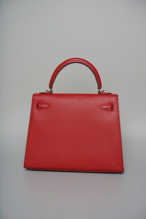 Hermes Kelly 25 in Rouge Garrance Epsom Phw
