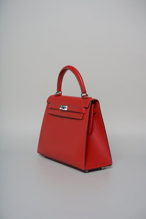Hermes Kelly 25 in Rouge Garrance Epsom Phw