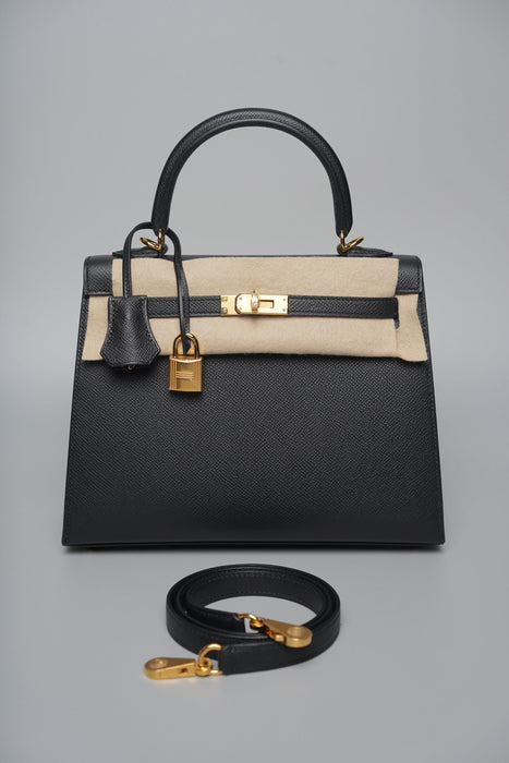 Hermes Kelly II 25 Seillier in Noir Epsom Ghw (Brand New)