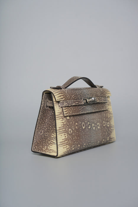 Hermes Kelly Pochette in Ombre Lizard Phw