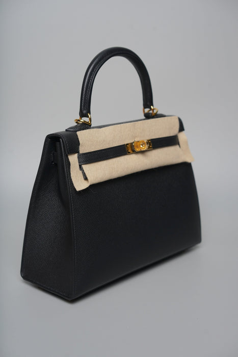 Hermes Kelly II 25 Seillier in Noir Epsom Ghw (Brand New)