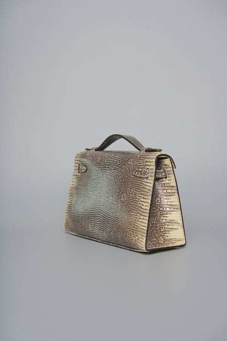 Hermes Kelly Pochette in Ombre Lizard Phw