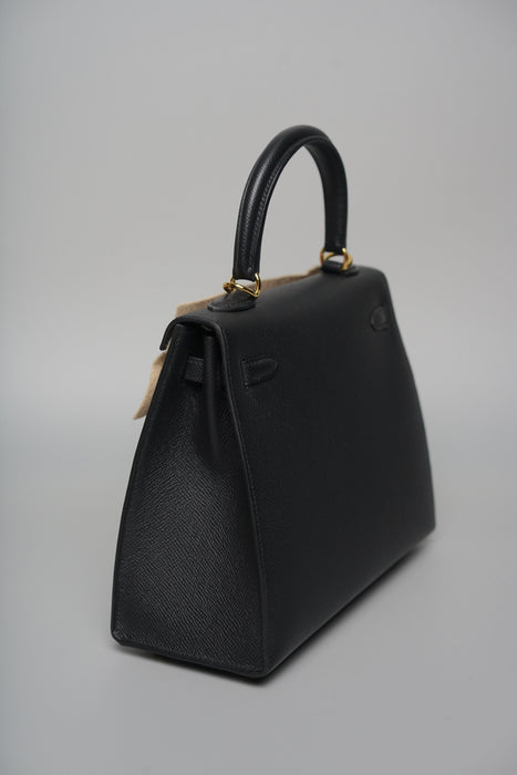 Hermes Kelly II 25 Seillier in Noir Epsom Ghw (Brand New)