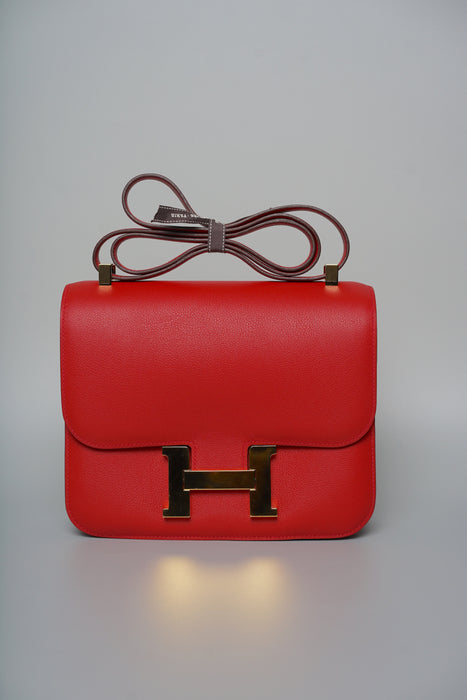 Hermes Constance 24 in Rouge Piment Evercolor Ghw (Brand New)