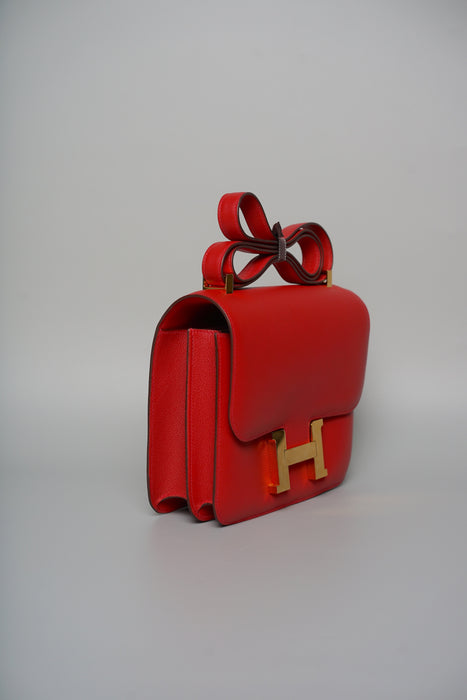 Hermes Constance 24 in Rouge Piment Evercolor Ghw (Brand New)