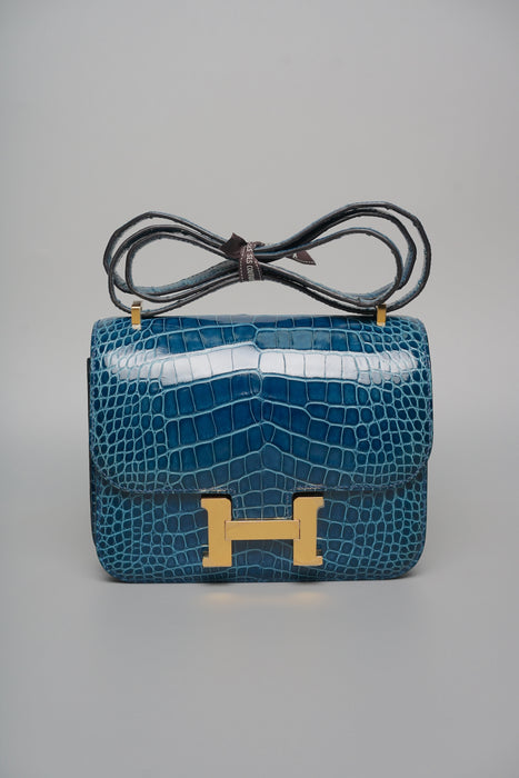 Hermes Constance 18 in Alligator Mississippiensis Lisse Mykonos Ghw
