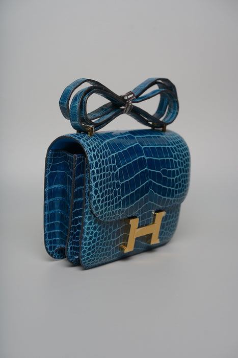 Hermes Constance 18 in Alligator Mississippiensis Lisse Mykonos Ghw
