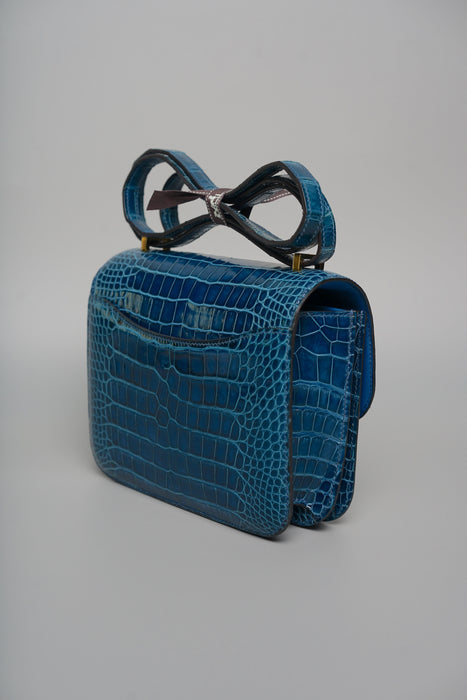 Hermes Constance 18 in Alligator Mississippiensis Lisse Mykonos Ghw