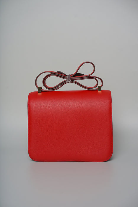 Hermes Constance 24 in Rouge Piment Evercolor Ghw (Brand New)