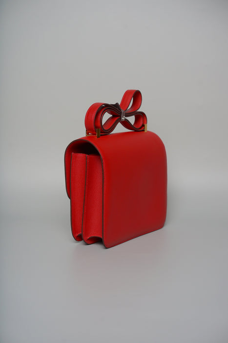 Hermes Constance 24 in Rouge Piment Evercolor Ghw (Brand New)