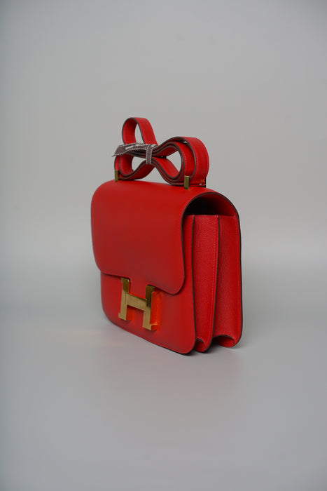 Hermes Constance 24 in Rouge Piment Evercolor Ghw (Brand New)