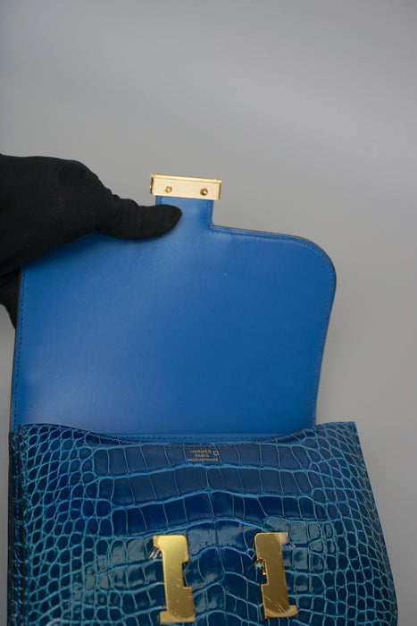 Hermes Constance 18 in Alligator Mississippiensis Lisse Mykonos Ghw