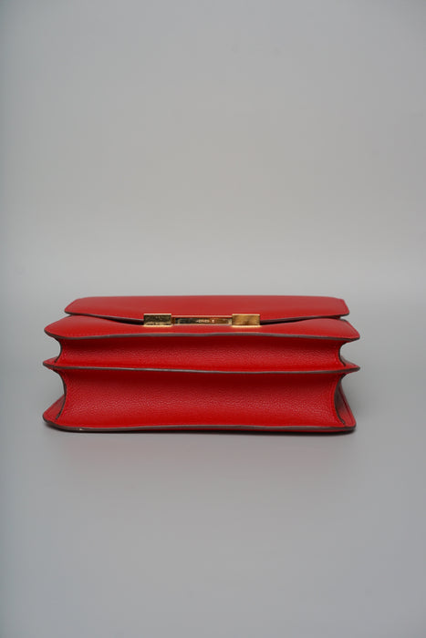 Hermes Constance 24 in Rouge Piment Evercolor Ghw (Brand New)
