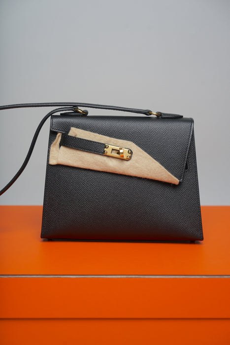 Hermes Kelly Desordre in Noir Epsom Ghw (Brand New)