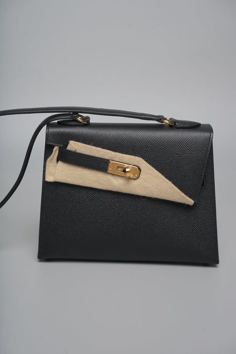 Hermes Kelly Desordre in Noir Epsom Ghw (Brand New)